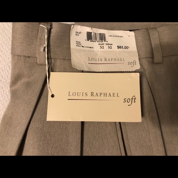 Louis Raphael Rosso Mens Big-Tall Flat Front Easy Care Dress Pant with Hidden Flex Waistband